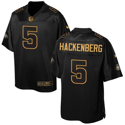 Nike Jets #5 Christian Hackenberg Black Men's Stitched NFL Elite Pro Line Gold Collection Jersey